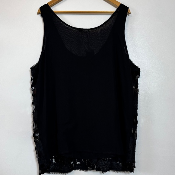 NWT Dazzling Black Sequin Tank Top, Z-One Zabaione Women's Size XL (EU 48/50) - Picture 3 of 8